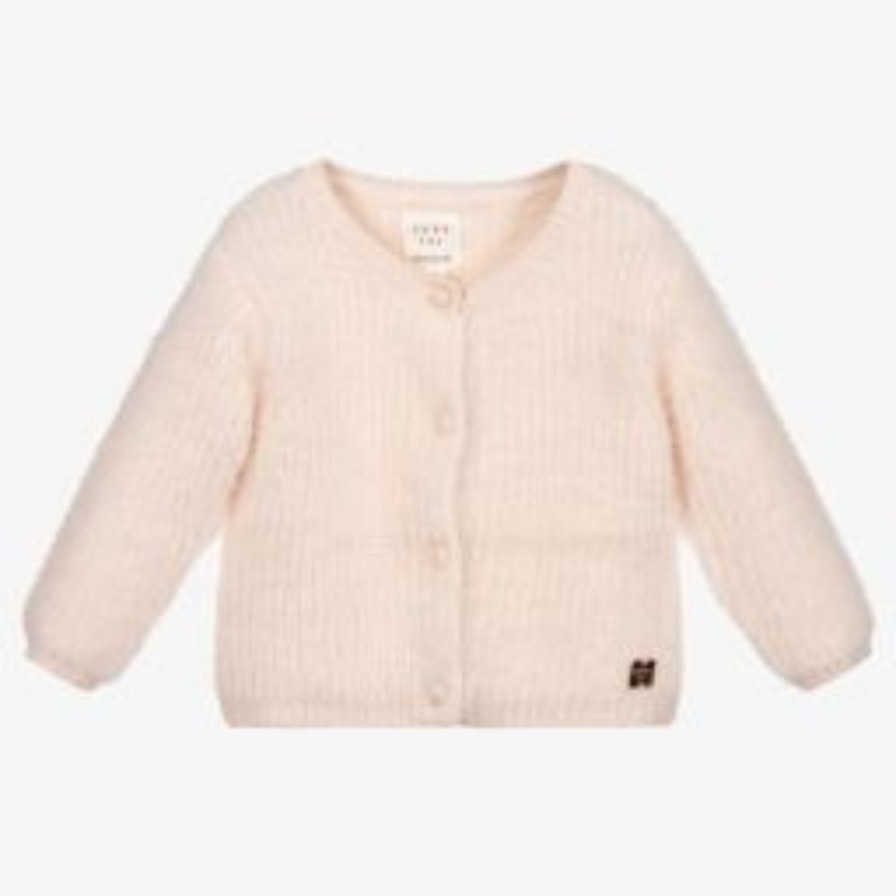 Carrament Beau pink fluffy girls cardigan size 8 and size 12